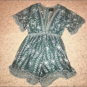 Embroidered Lace Honeypunch Romper